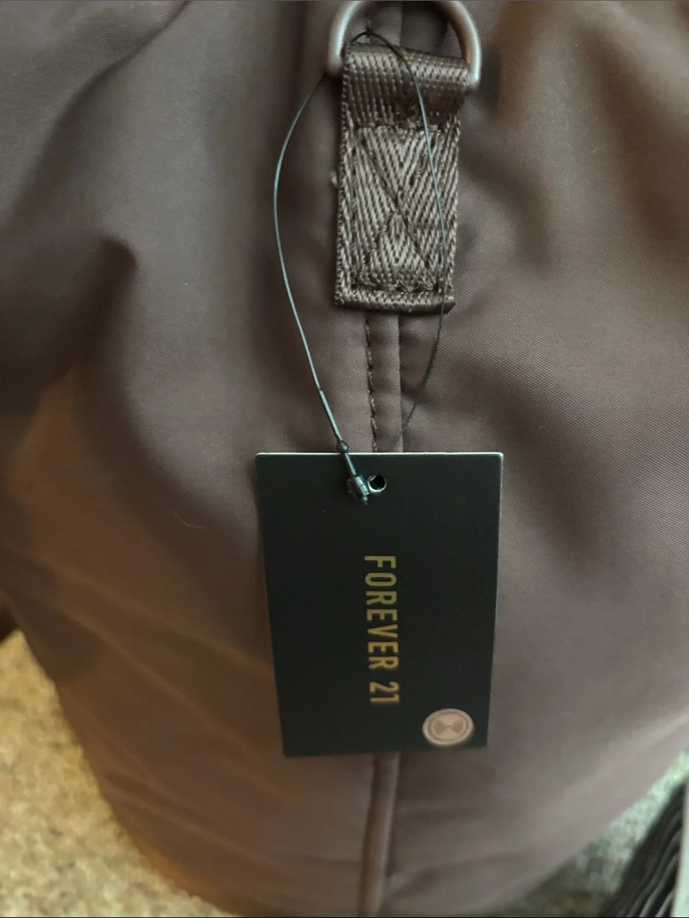 Forever 21 Brown Men's Drawstring Duffel Bucket Bag